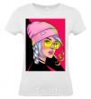 Women's T-shirt SWAG girl with cigarette White фото