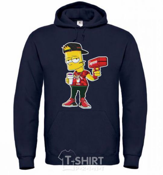 Men`s hoodie Supreme Bart navy-blue фото