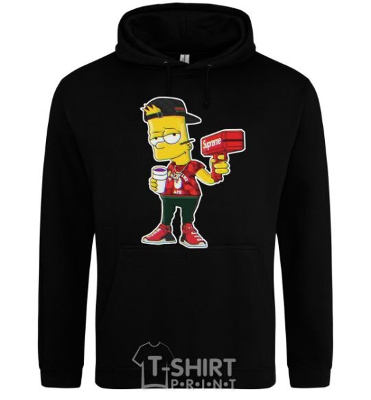 Мужская толстовка (худи) Supreme Bart Черный фото