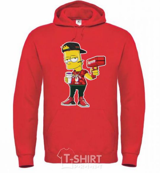 Men`s hoodie Supreme Bart bright-red фото