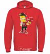 Мужская толстовка (худи) Supreme Bart Ярко-красный фото