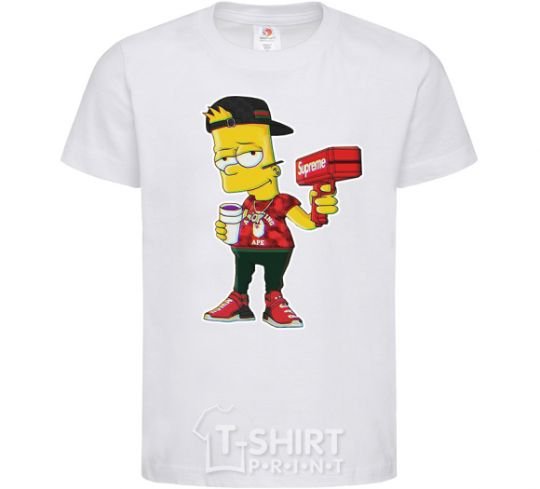 Детская футболка Supreme Bart Белый фото