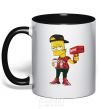 Mug with a colored handle Supreme Bart black фото