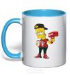 Mug with a colored handle Supreme Bart sky-blue фото