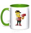 Mug with a colored handle Supreme Bart kelly-green фото