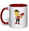 Mug with a colored handle Supreme Bart red фото