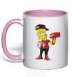 Mug with a colored handle Supreme Bart light-pink фото