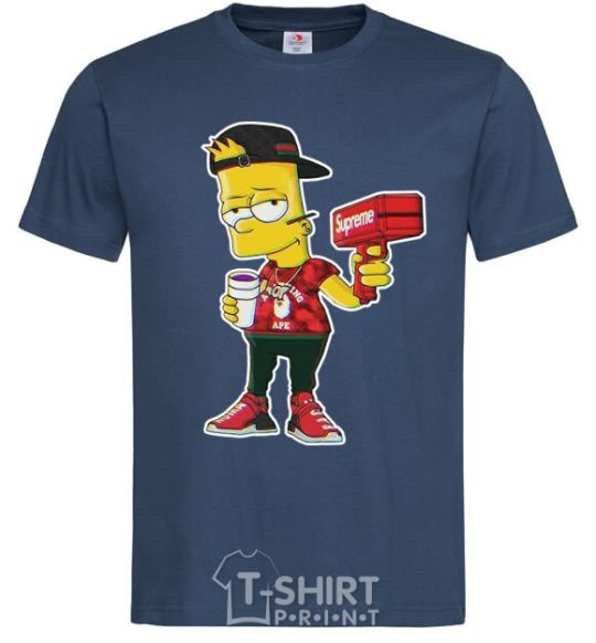 Men's T-Shirt Supreme Bart navy-blue фото