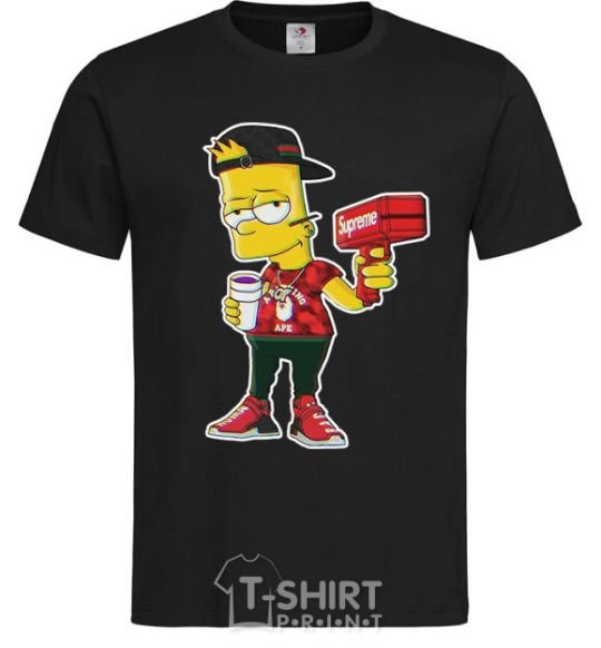 Мужская футболка Supreme Bart Черный фото