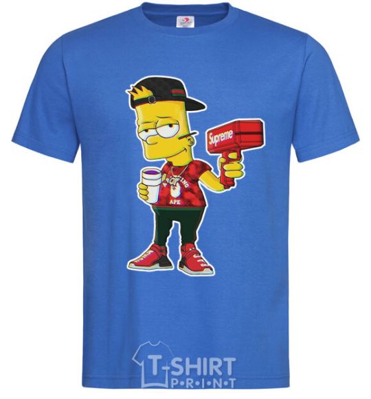 Men's T-Shirt Supreme Bart royal-blue фото