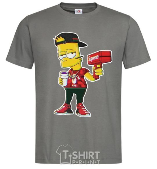 Men's T-Shirt Supreme Bart dark-grey фото