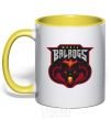 Mug with a colored handle Moria Balrogs yellow фото