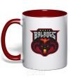 Mug with a colored handle Moria Balrogs red фото