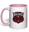 Mug with a colored handle Moria Balrogs light-pink фото