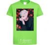 Kids T-shirt Anime boy roses orchid-green фото