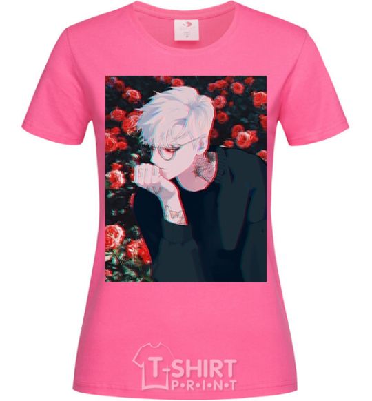 Women's T-shirt Anime boy roses heliconia фото