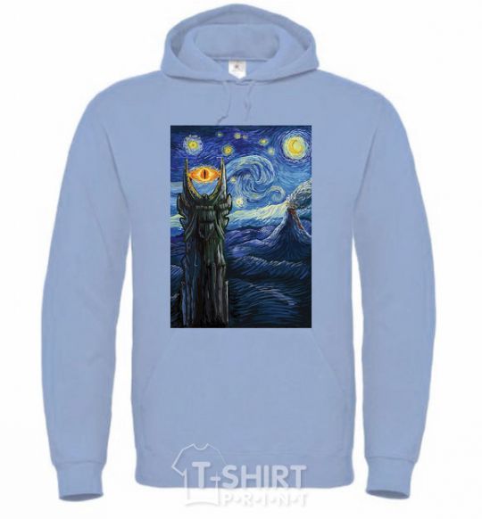 Men`s hoodie The Eye of Sauron sky-blue фото