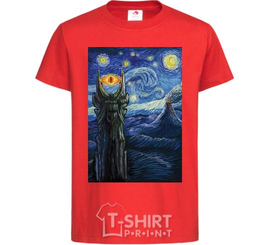 Kids T-shirt The Eye of Sauron red фото