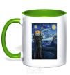 Mug with a colored handle The Eye of Sauron kelly-green фото
