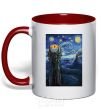 Mug with a colored handle The Eye of Sauron red фото
