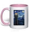 Mug with a colored handle The Eye of Sauron light-pink фото