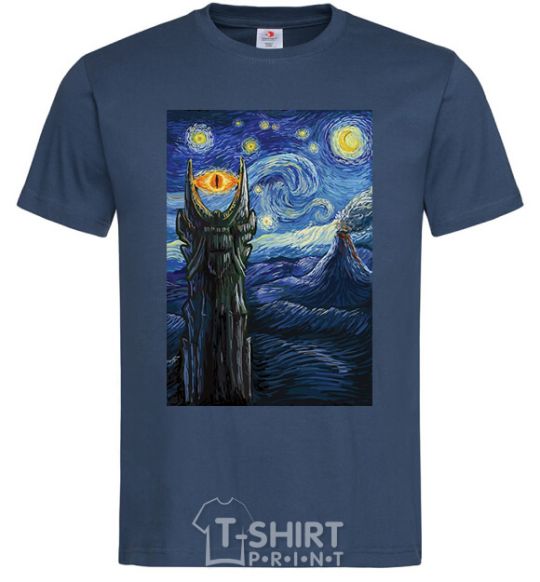Men's T-Shirt The Eye of Sauron navy-blue фото