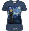 Women's T-shirt The Eye of Sauron navy-blue фото