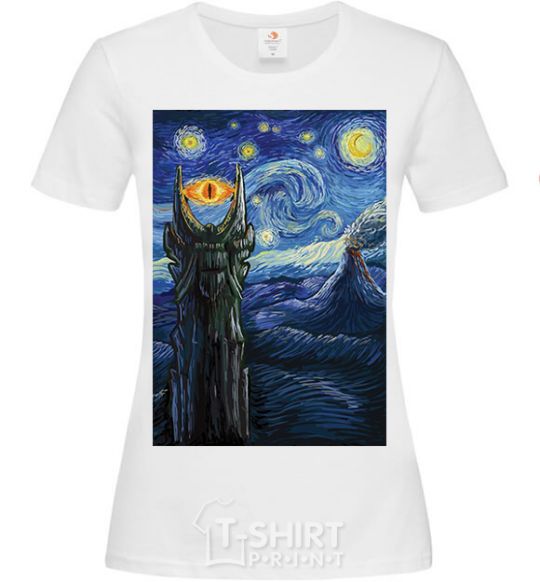 Women's T-shirt The Eye of Sauron White фото