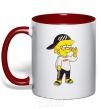 Mug with a colored handle Supreme Lisa red фото