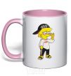 Mug with a colored handle Supreme Lisa light-pink фото