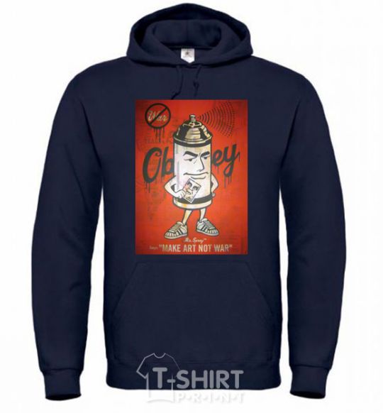 Men`s hoodie OBEY art navy-blue фото