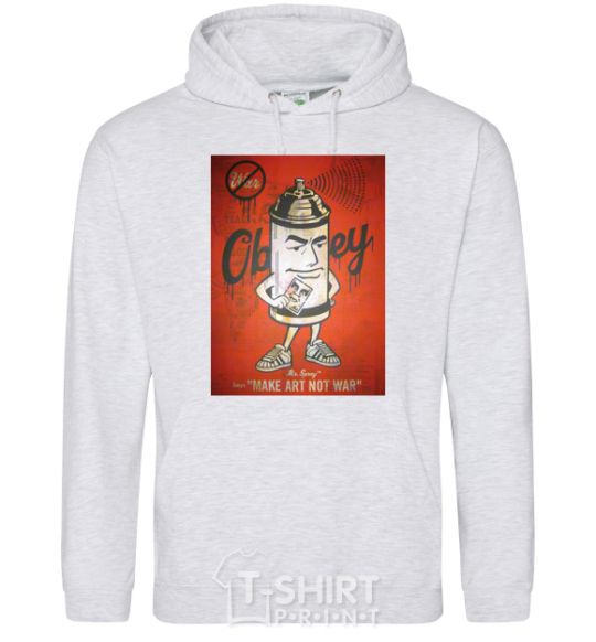 Men`s hoodie OBEY art sport-grey фото