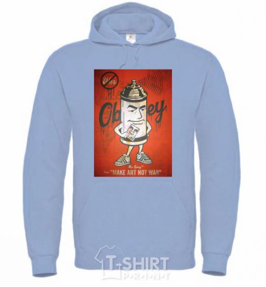 Men`s hoodie OBEY art sky-blue фото