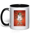 Mug with a colored handle OBEY art black фото