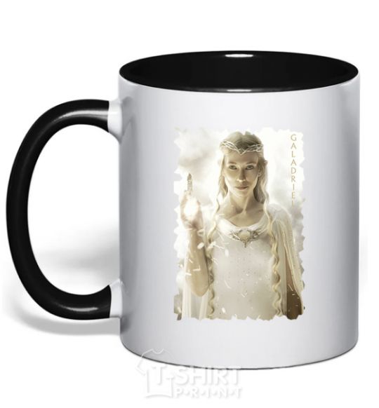 Mug with a colored handle Galadriel black фото