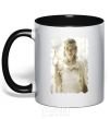 Mug with a colored handle Galadriel black фото