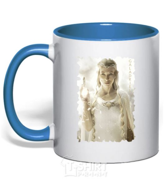 Mug with a colored handle Galadriel royal-blue фото