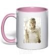 Mug with a colored handle Galadriel light-pink фото