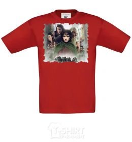 Kids T-shirt Lord of the Rings characters red фото