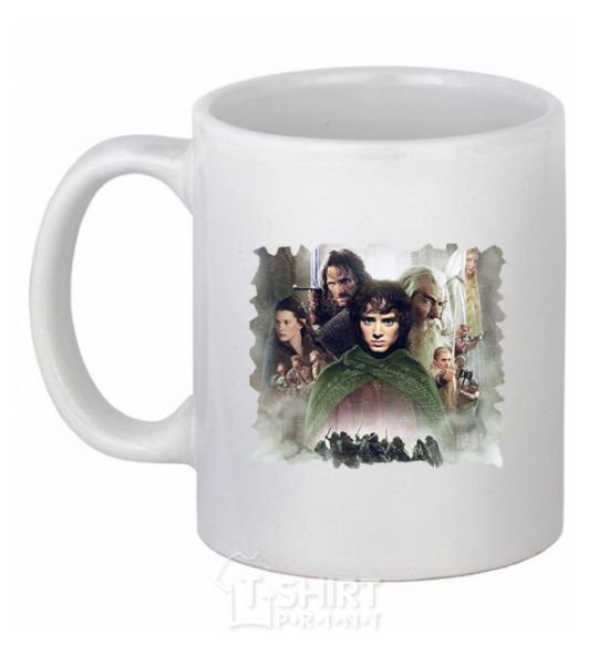 Ceramic mug Lord of the Rings characters White фото