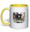 Mug with a colored handle Lord of the Rings characters yellow фото