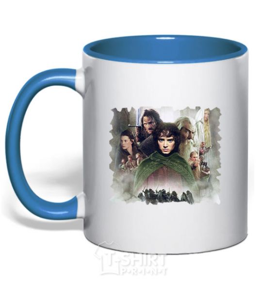Mug with a colored handle Lord of the Rings characters royal-blue фото