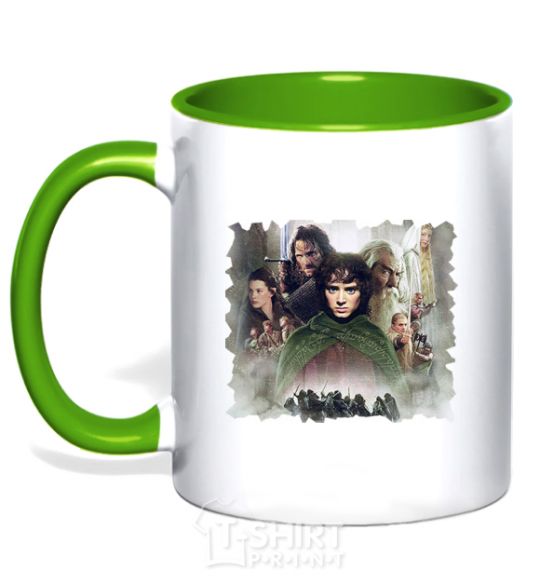 Mug with a colored handle Lord of the Rings characters kelly-green фото