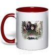 Mug with a colored handle Lord of the Rings characters red фото