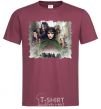 Men's T-Shirt Lord of the Rings characters burgundy фото