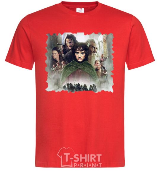 Men's T-Shirt Lord of the Rings characters red фото