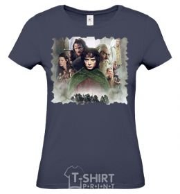 Women's T-shirt Lord of the Rings characters navy-blue фото