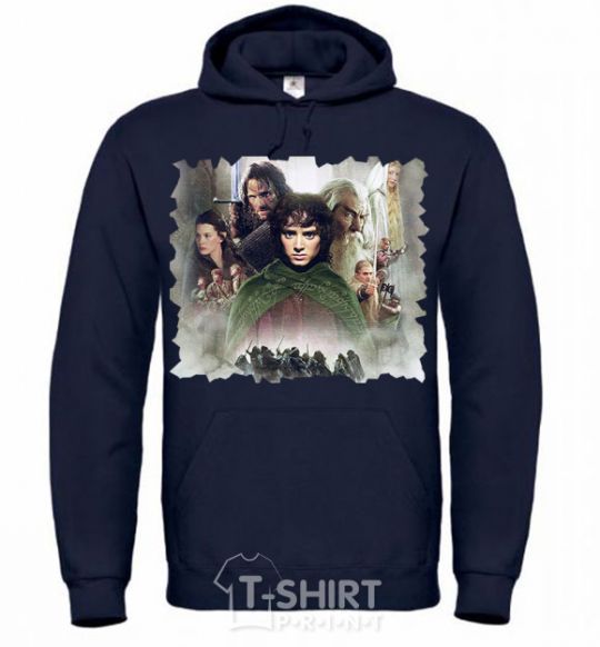 Men`s hoodie Lord of the Rings characters navy-blue фото