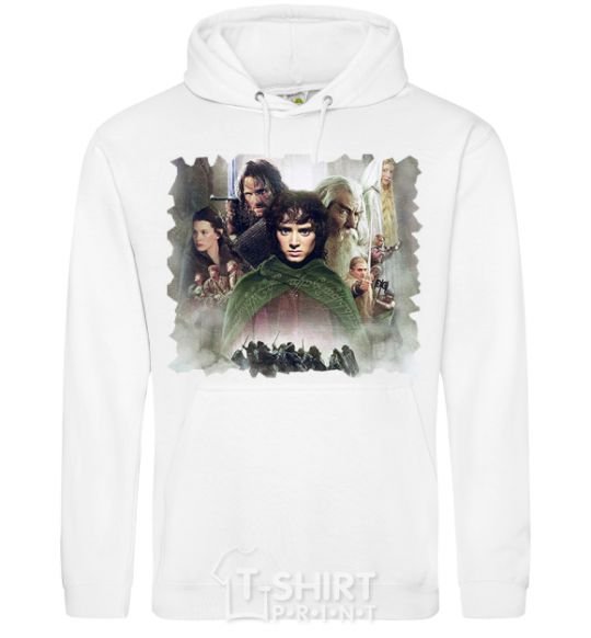 Men`s hoodie Lord of the Rings characters White фото