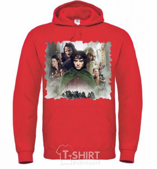 Men`s hoodie Lord of the Rings characters bright-red фото